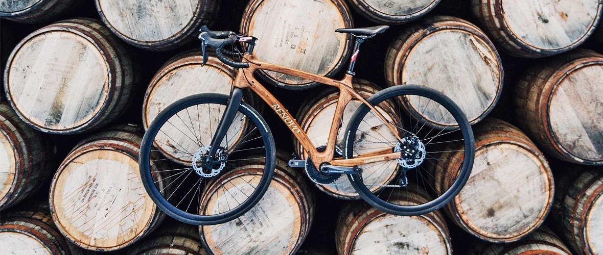  A bicycle crafted from whisky barrels
